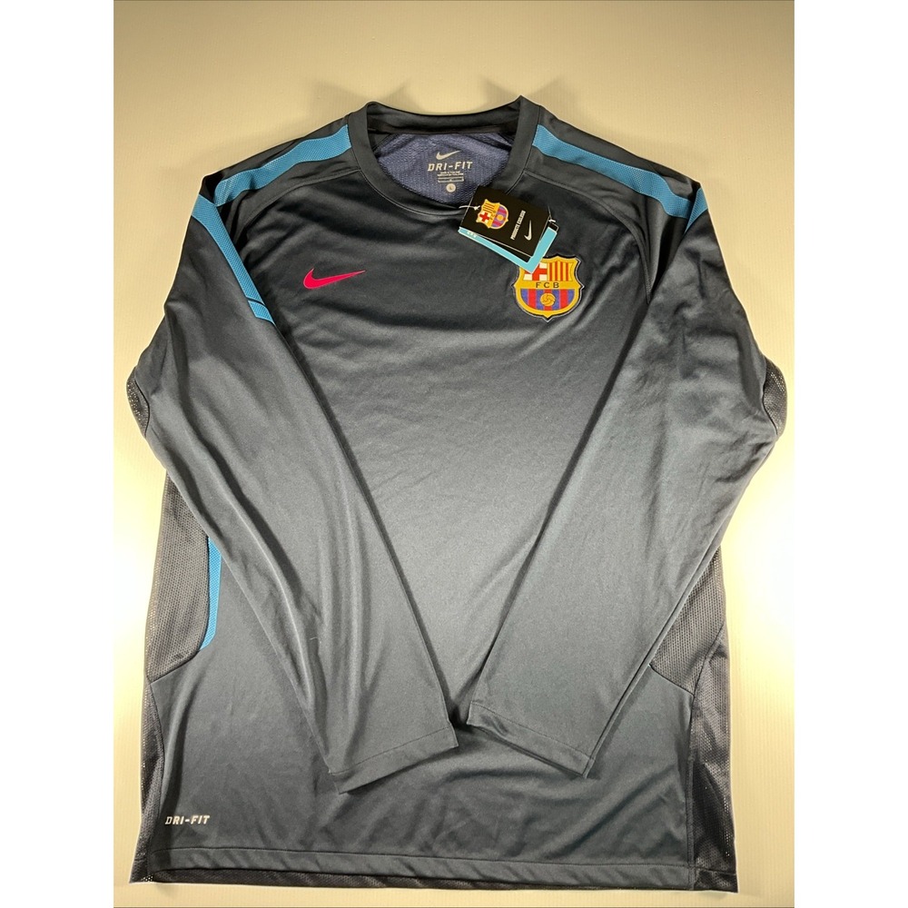NWT Nike FC Barcelona Dri-FIT Long Sleeve Soccer Training Top Men's Large